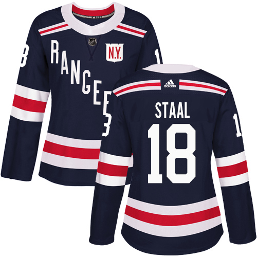 Adidas Rangers #18 Marc Staal Navy Blue Authentic 2018 Winter Classic Women's Stitched NHL Jersey - Click Image to Close